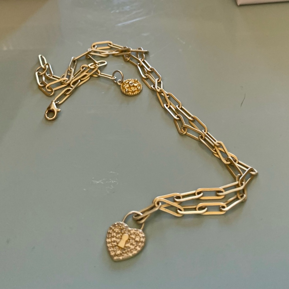 Locked in Love Gold Heart Pendant Necklace